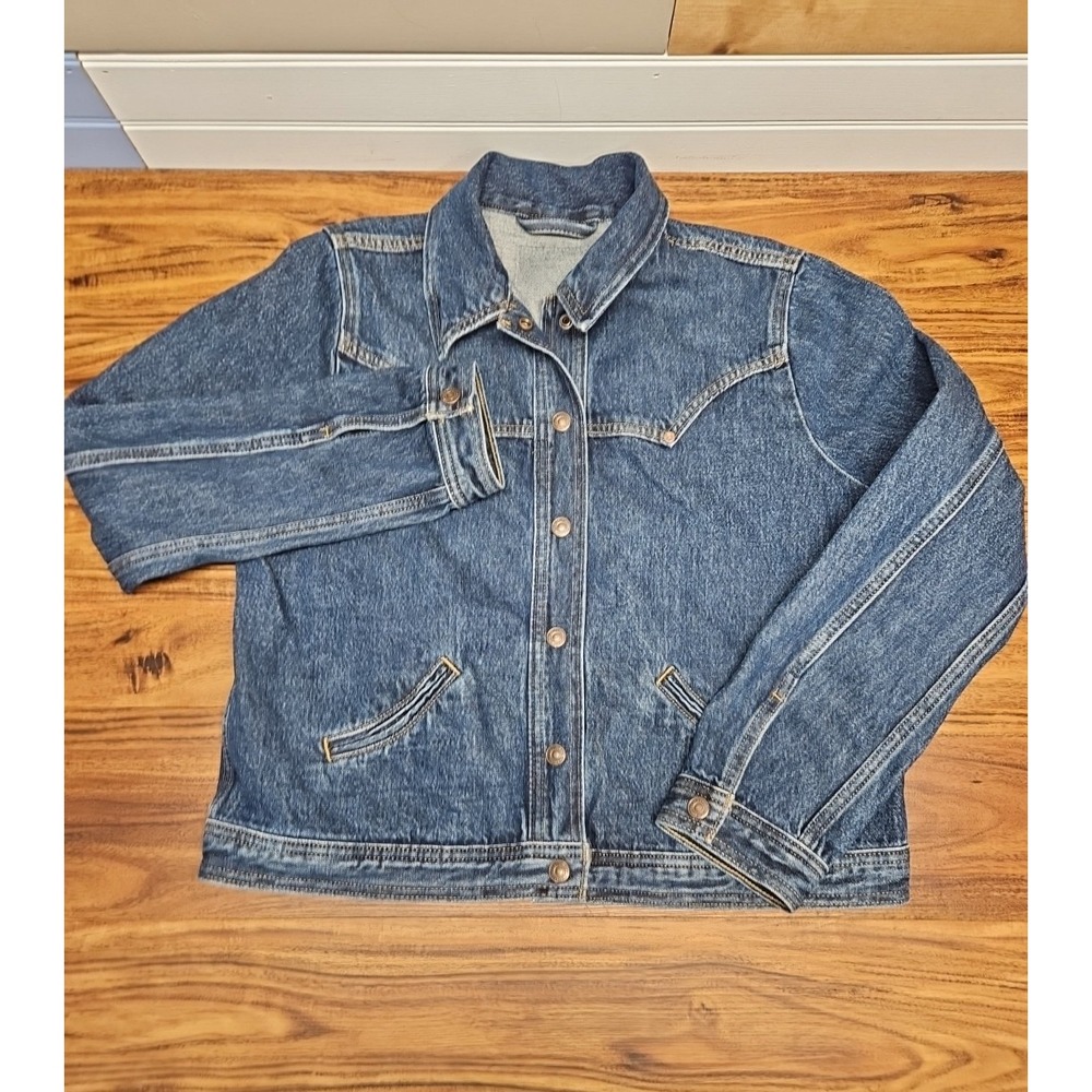 Levi's Women Riveted Original Trucker Jeans Jacket Pockets Blue Size  XL 42"